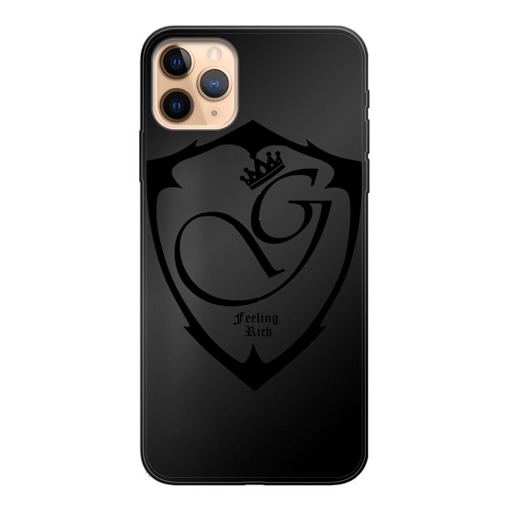 Feeling rich Back Printed Black Soft Phone Case