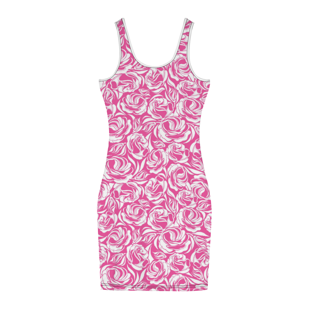 Gorgani Rose Print Women's Tank Dress Stylish Sleeveless Dress