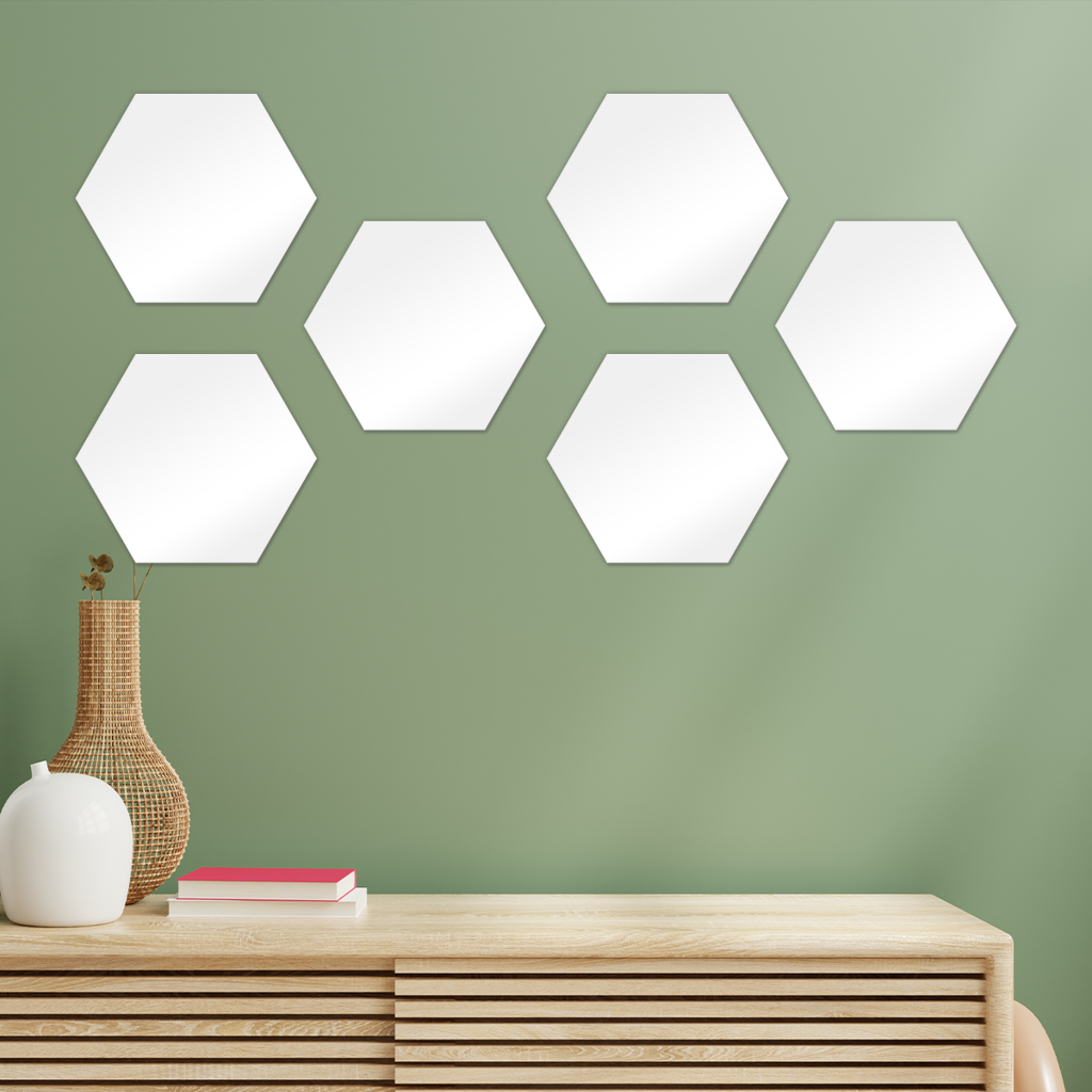 benzo heart Hexagon Wall Tiles Set of 6