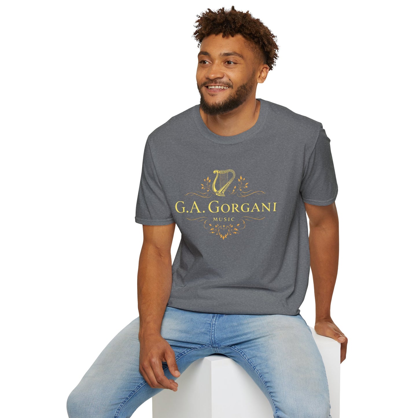 G.A. Gorgani Music Unisex Softstyle T-Shirt – Elegant Musical Design for Music Lovers