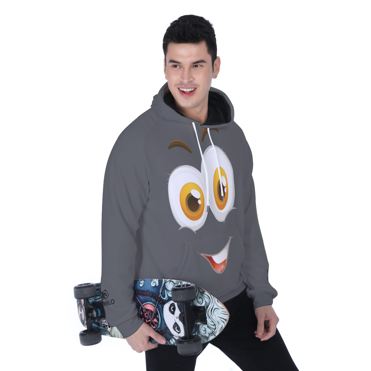 Demilo Men's Heavy Fleece Raglan Hoodie