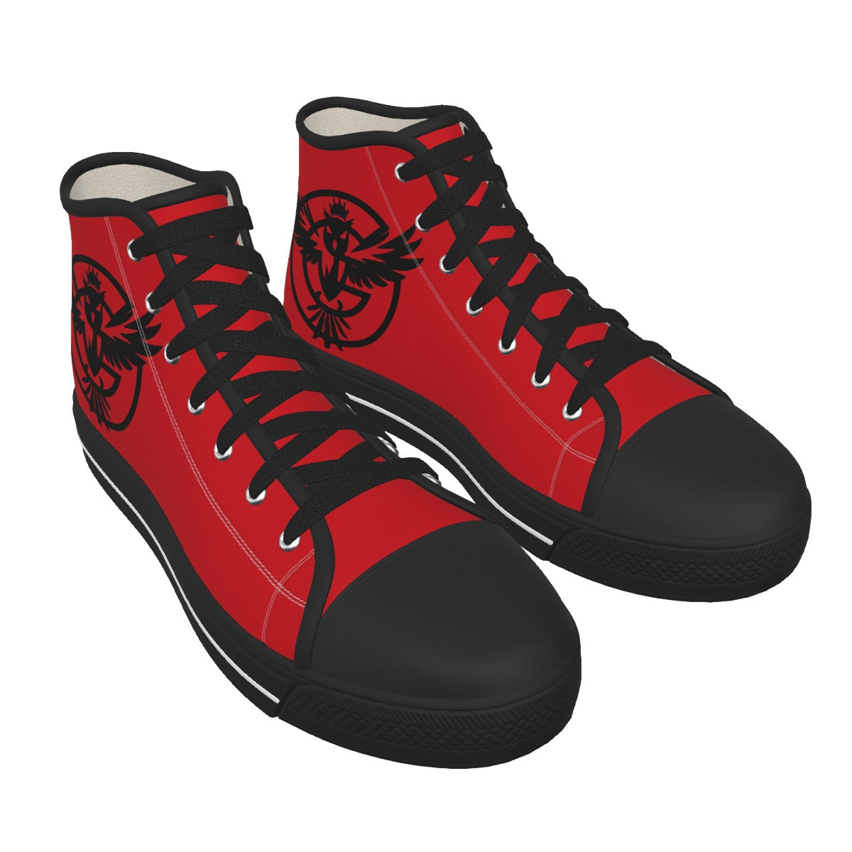 Gorgani Men's Black Sole Canvas Shoes red
