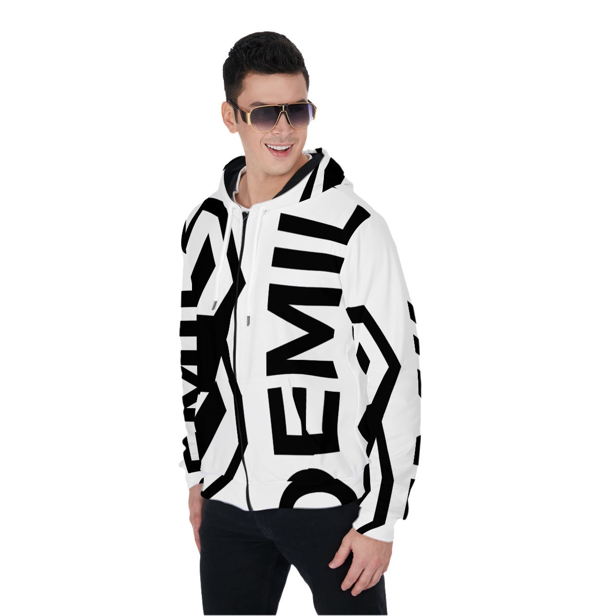 Demilo by Gorgani logo Zip Up Hoodie With Pocket