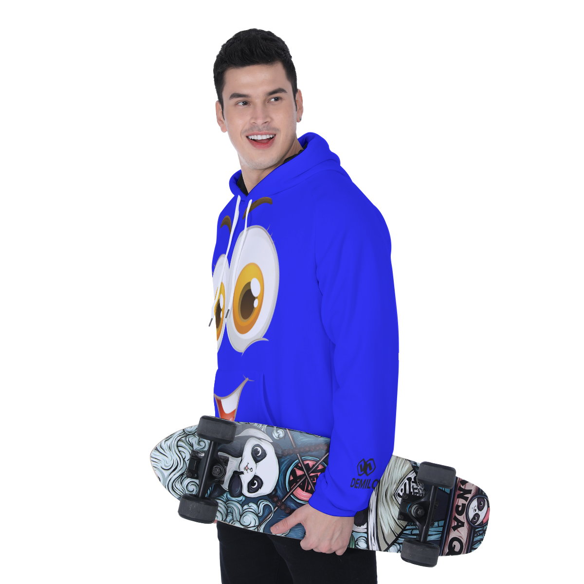 demilo smiley face Men's Heavy Fleece Raglan Hoodie