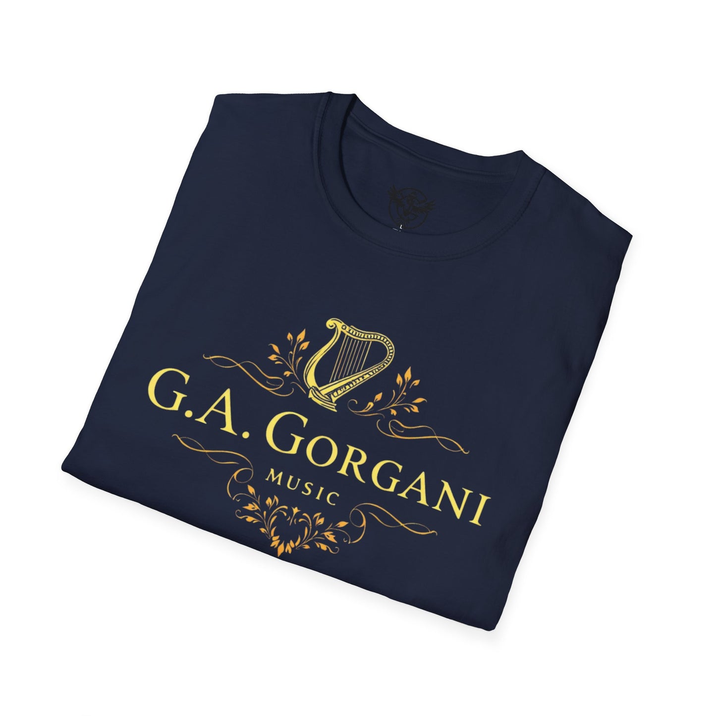 G.A. Gorgani Music Unisex Softstyle T-Shirt – Elegant Musical Design for Music Lovers