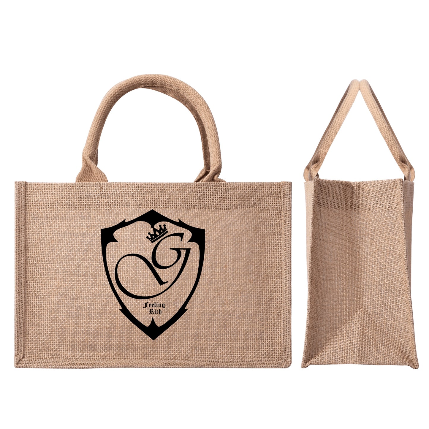 Gorgani Brown Jute Burlap Tote Bags