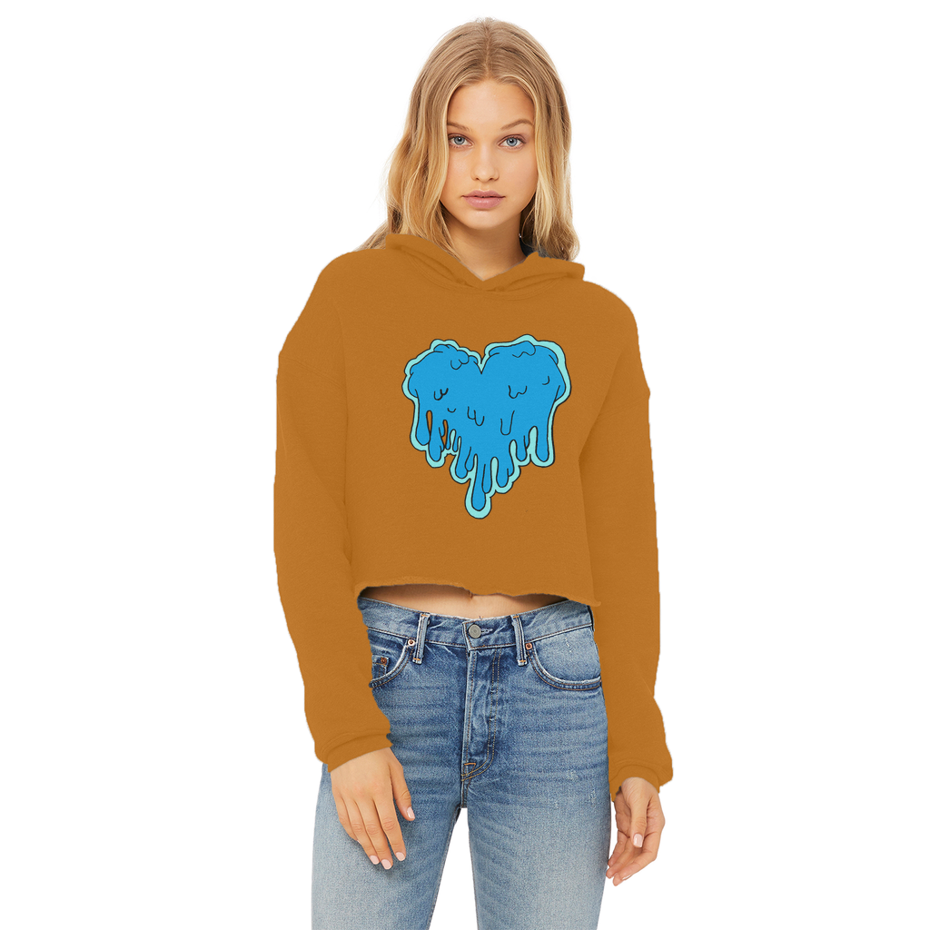 benzo heart Ladies Cropped Raw Edge Hoodie