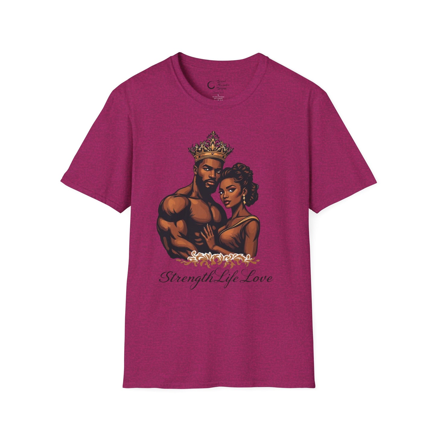 Strength Life Love by G.A.Gorgani Unisex Softstyle T-Shirt - Empowering Couple Graphic Tee
