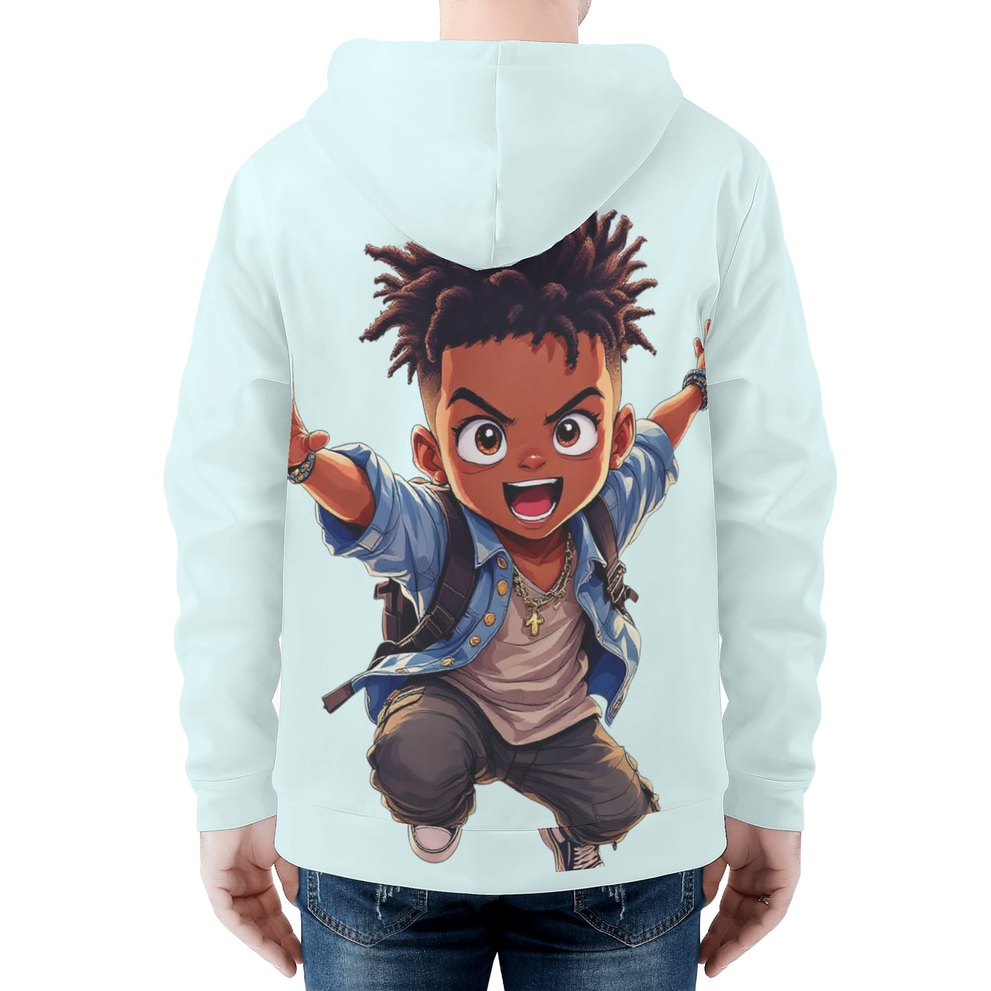 Gorgani skater life Print Classic Zip Up Hoodie Warm Jacket