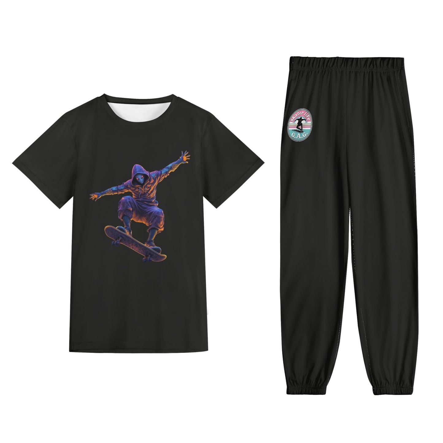 Unisex Gorgani Skater life Adult Short Sleeve-Blouse Sports Set