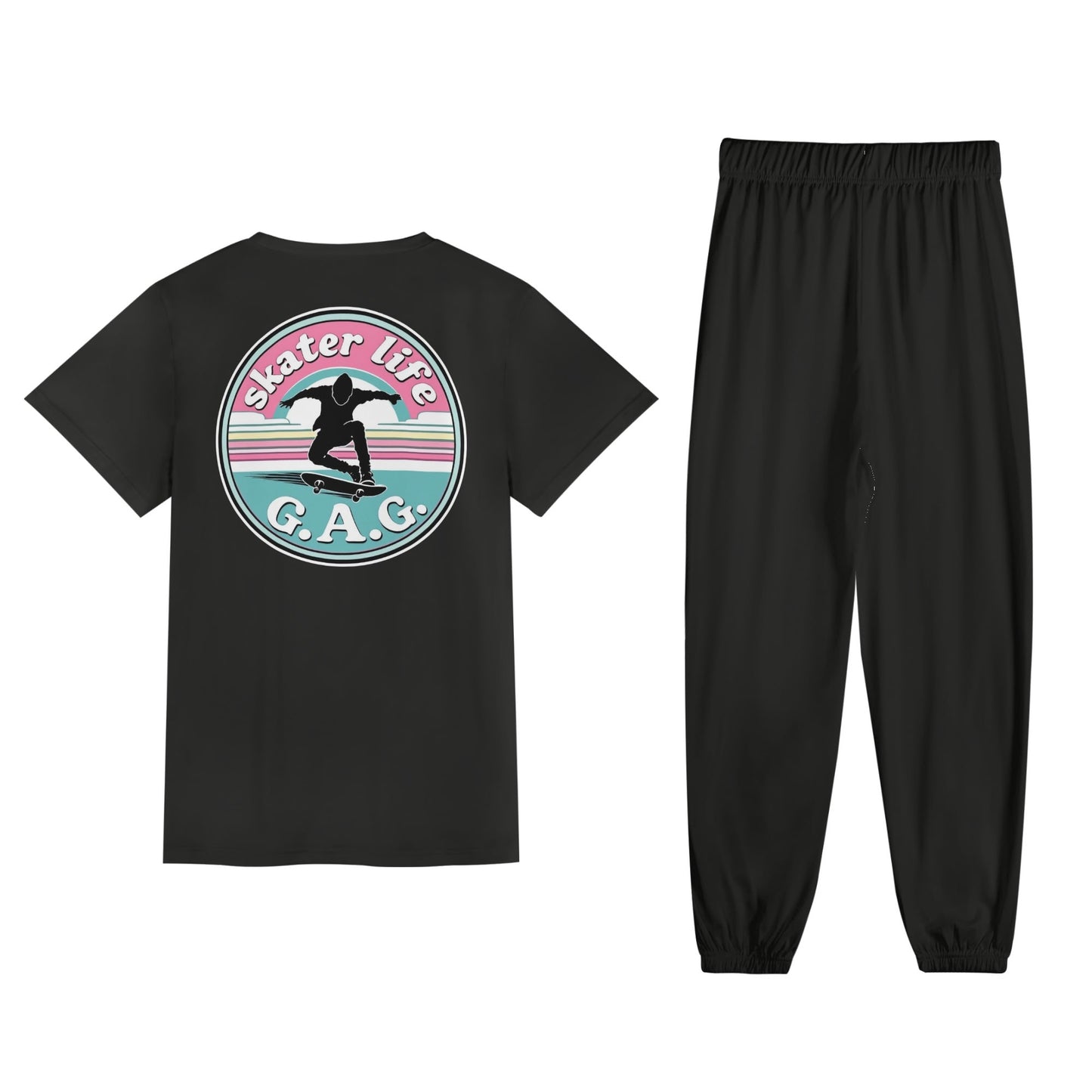 Unisex Gorgani Skater life Adult Short Sleeve-Blouse Sports Set