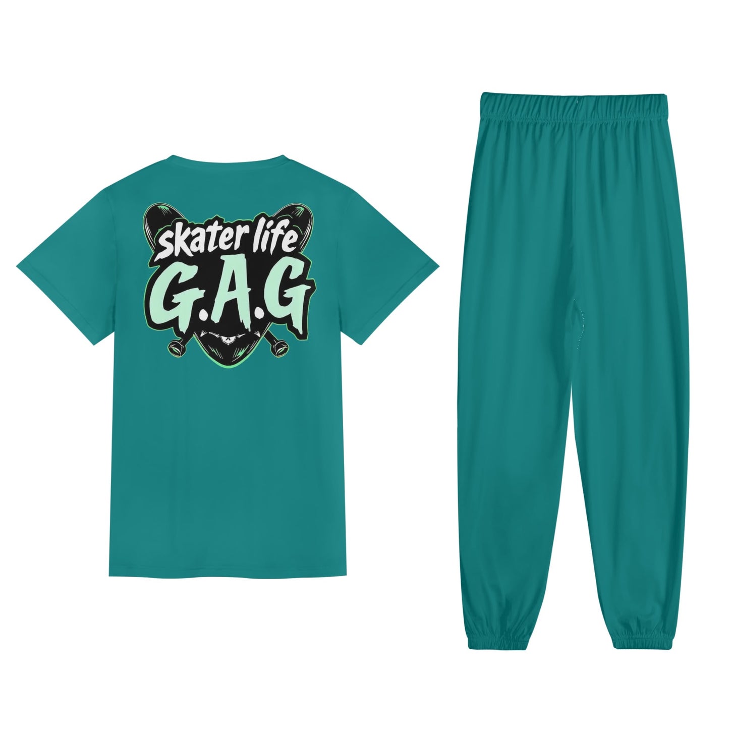 Unisex Gorgani Skater life Adult Short Sleeve-Blouse Sports Set