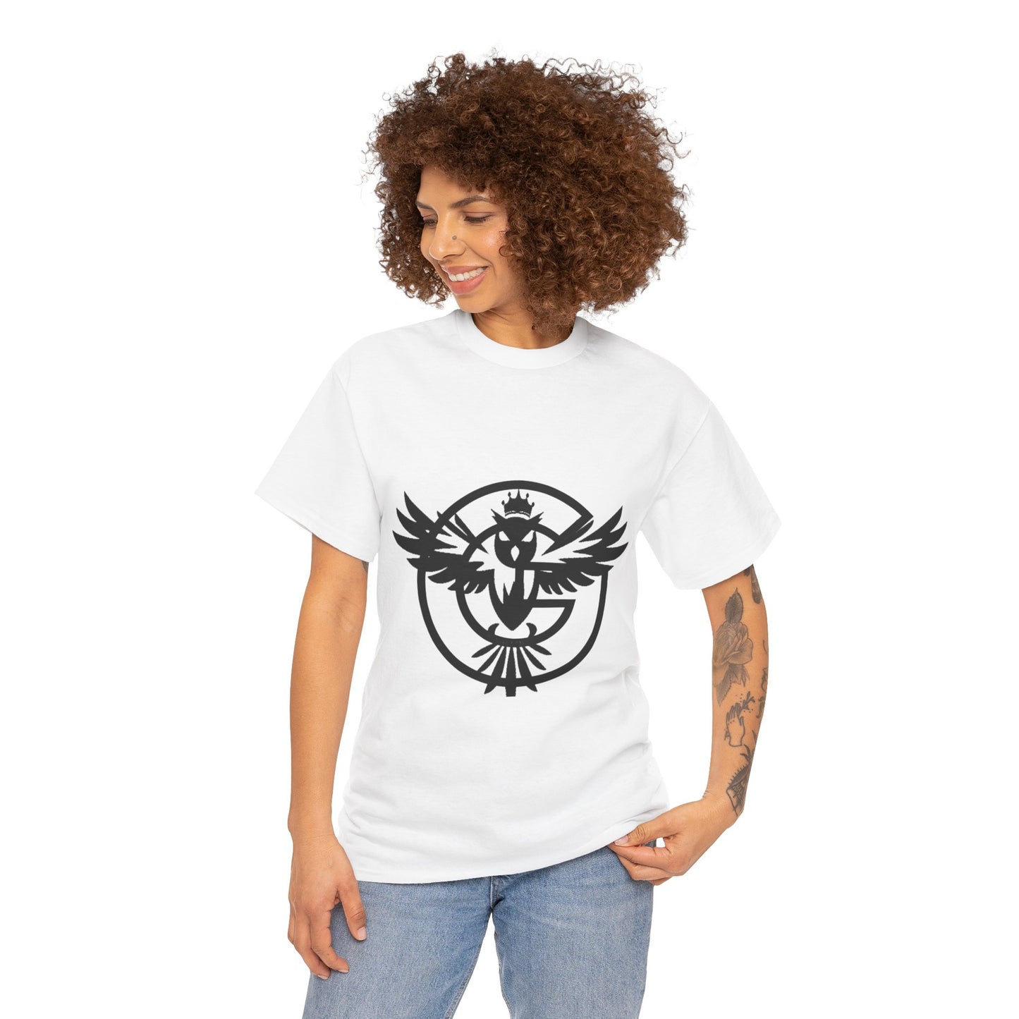 Gorgani Unisex Heavy Cotton Tee - Stylish Bird Graphic Tee for Casual Vibes