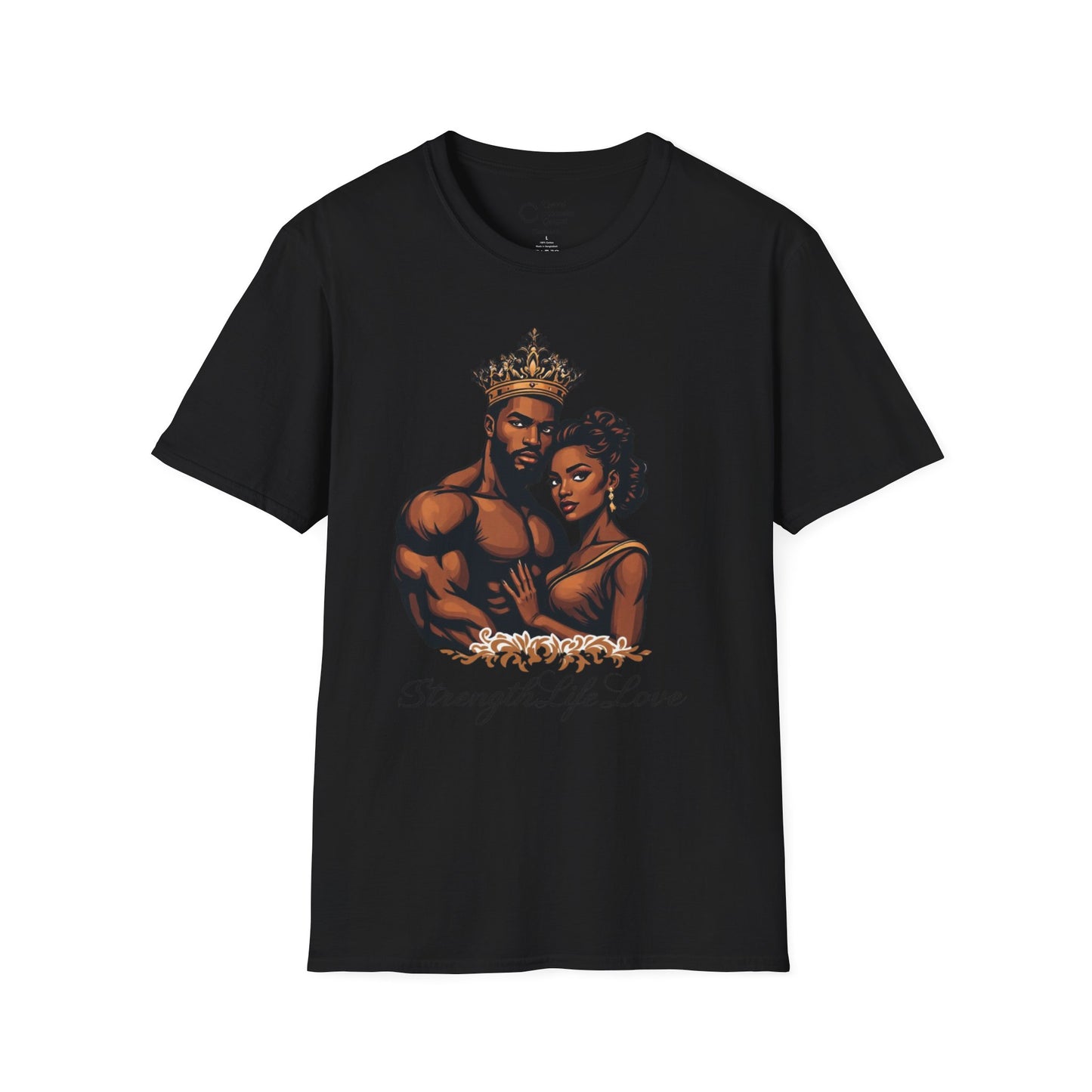 Strength Life Love by G.A.Gorgani Unisex Softstyle T-Shirt - Empowering Couple Graphic Tee