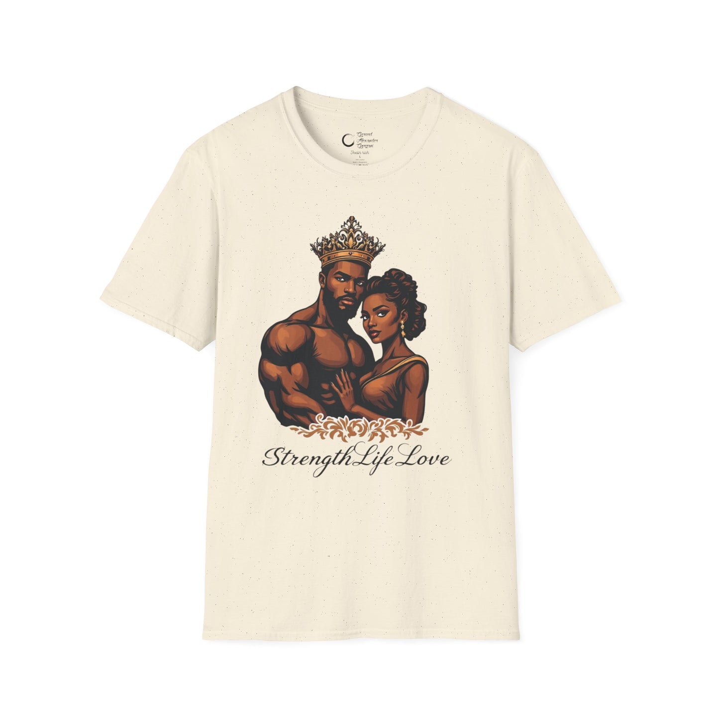 Strength Life Love by G.A.Gorgani Unisex Softstyle T-Shirt - Empowering Couple Graphic Tee