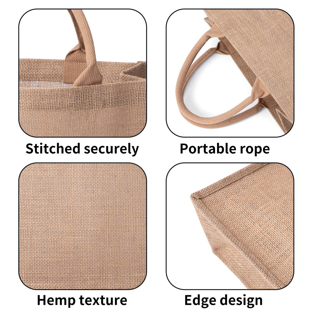 Gorgani Brown Jute Burlap Tote Bags