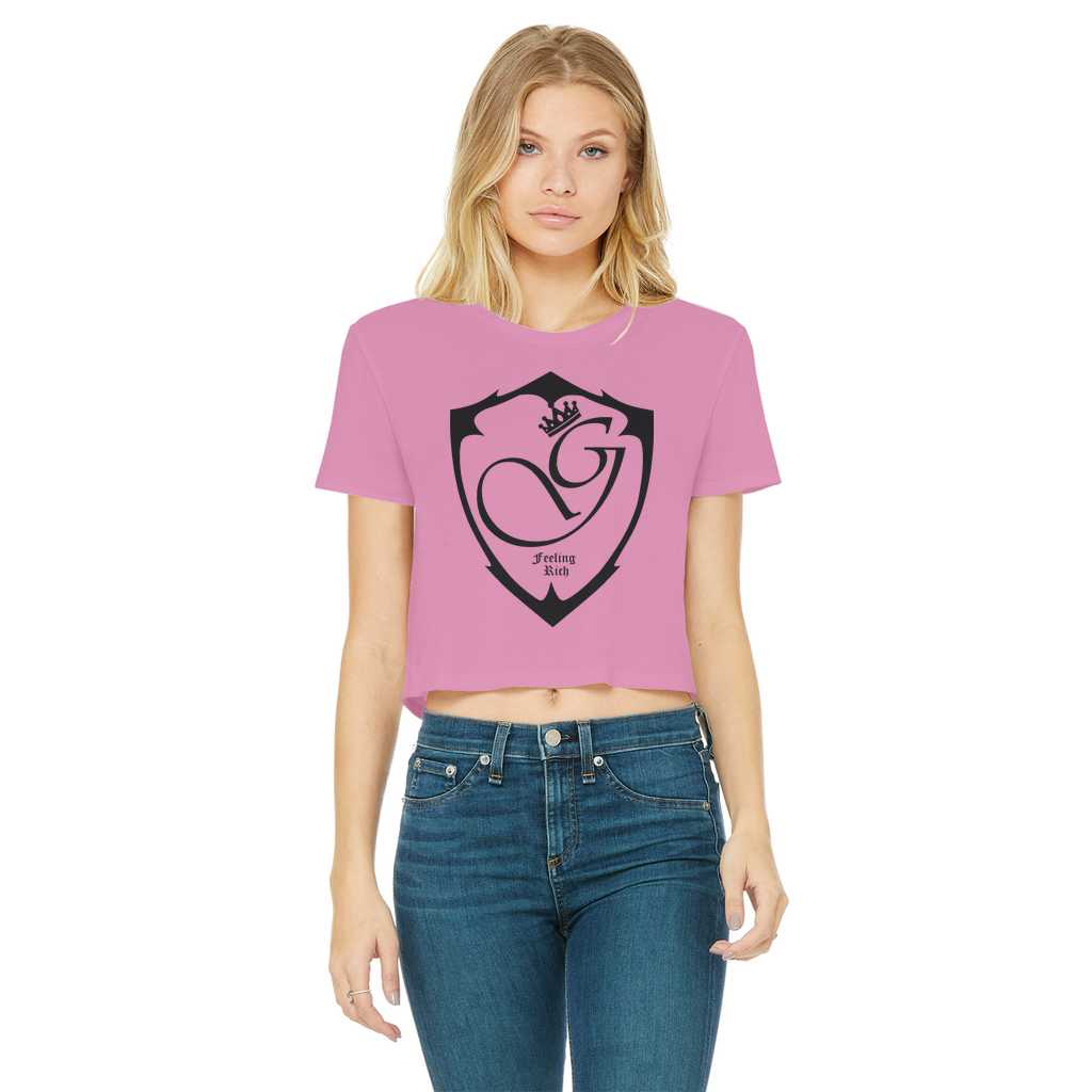 Feeling rich Classic Women's Cropped Raw Edge T-Shirt