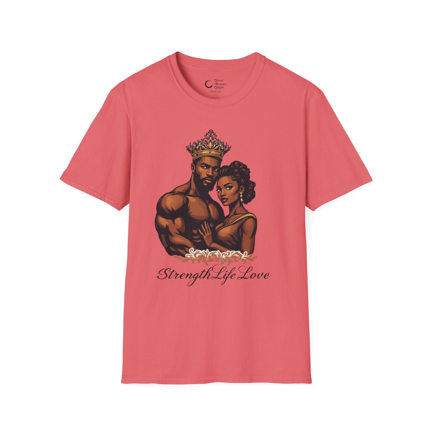 Strength Life Love by G.A.Gorgani Unisex Softstyle T-Shirt - Empowering Couple Graphic Tee