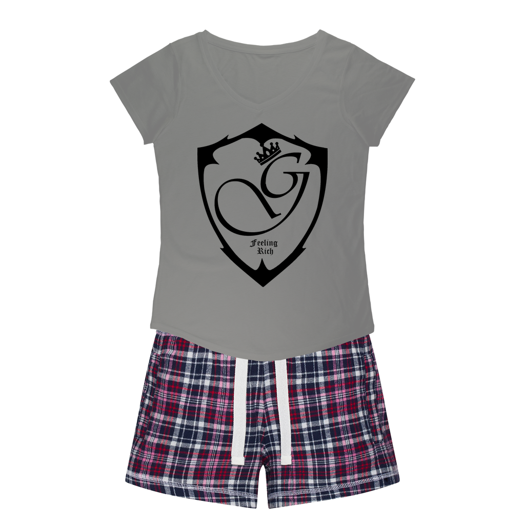 Feeling rich Women's Sleepy Tee and Flannel Short