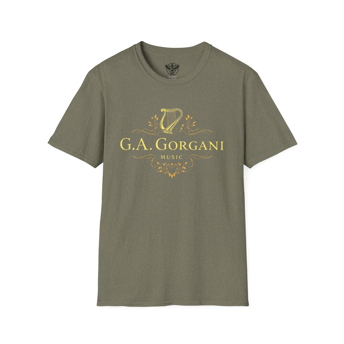 G.A. Gorgani Music Unisex Softstyle T-Shirt – Elegant Musical Design for Music Lovers