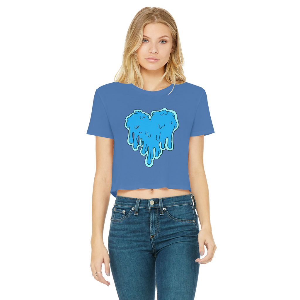 benzo heart Classic Women's Cropped Raw Edge T-Shirt