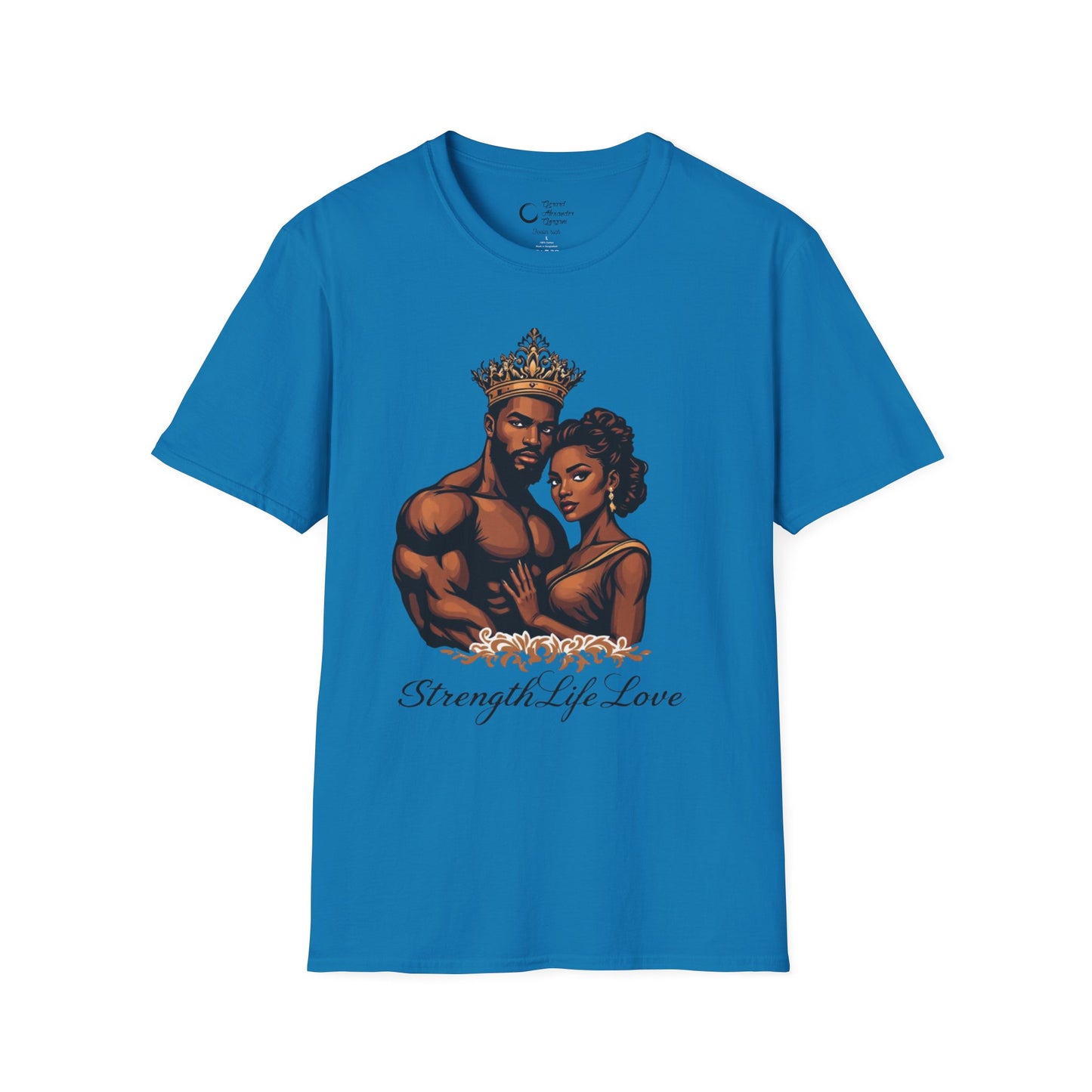 Strength Life Love by G.A.Gorgani Unisex Softstyle T-Shirt - Empowering Couple Graphic Tee
