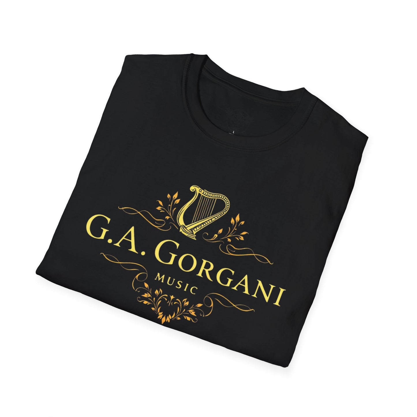 G.A. Gorgani Music Unisex Softstyle T-Shirt – Elegant Musical Design for Music Lovers