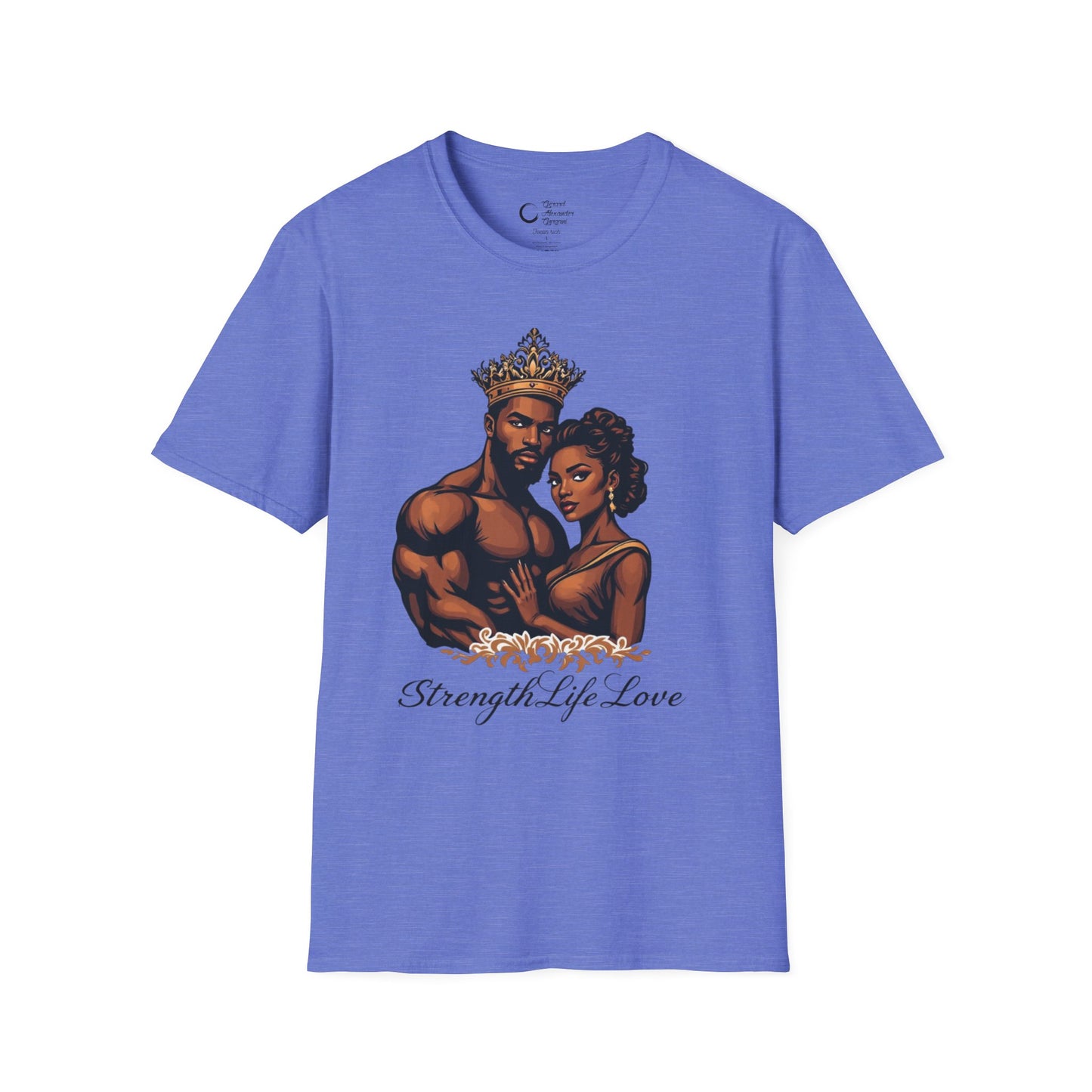 Strength Life Love by G.A.Gorgani Unisex Softstyle T-Shirt - Empowering Couple Graphic Tee