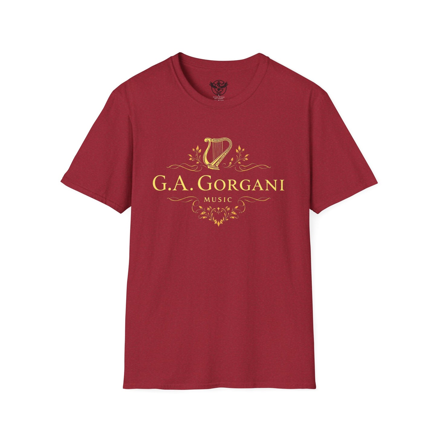 G.A. Gorgani Music Unisex Softstyle T-Shirt – Elegant Musical Design for Music Lovers