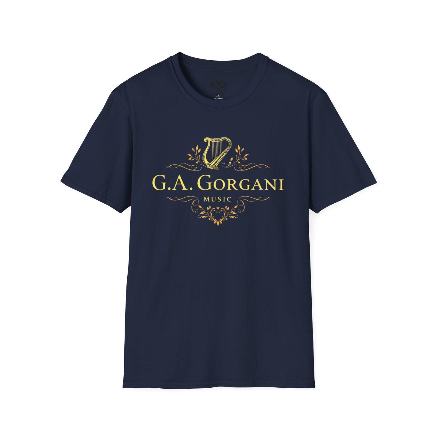 G.A. Gorgani Music Unisex Softstyle T-Shirt – Elegant Musical Design for Music Lovers