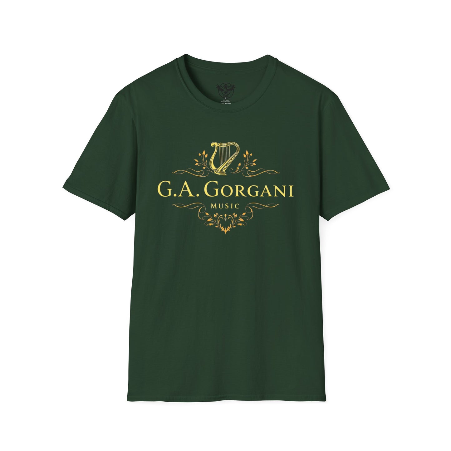 G.A. Gorgani Music Unisex Softstyle T-Shirt – Elegant Musical Design for Music Lovers