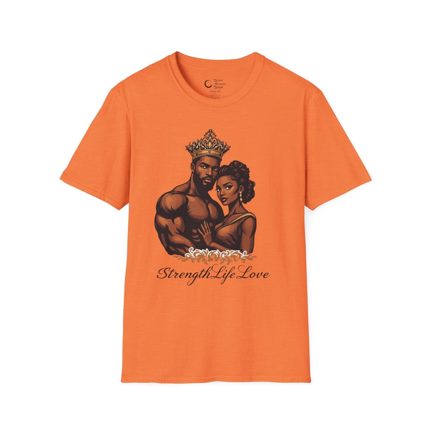 Strength Life Love by G.A.Gorgani Unisex Softstyle T-Shirt - Empowering Couple Graphic Tee