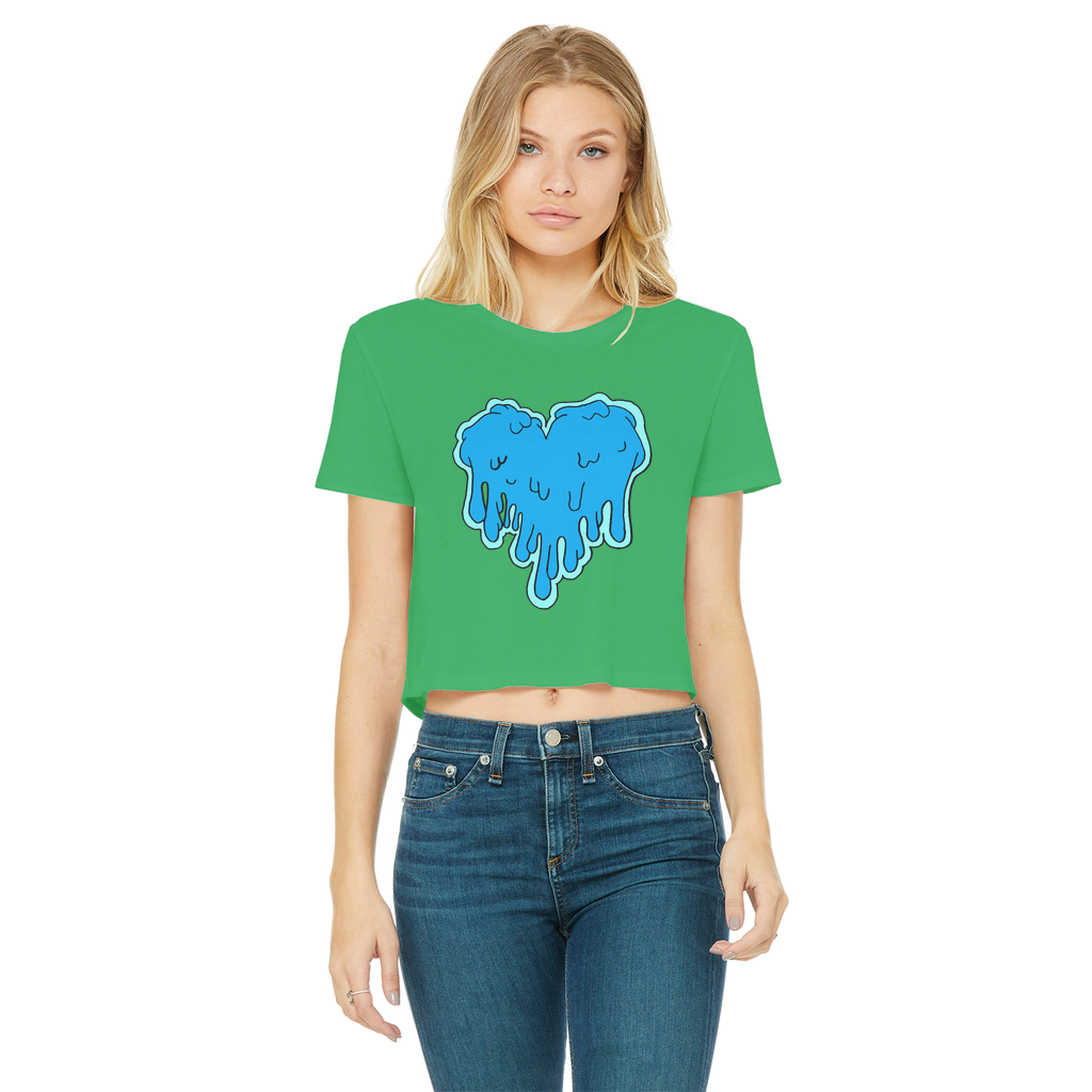 benzo heart Classic Women's Cropped Raw Edge T-Shirt