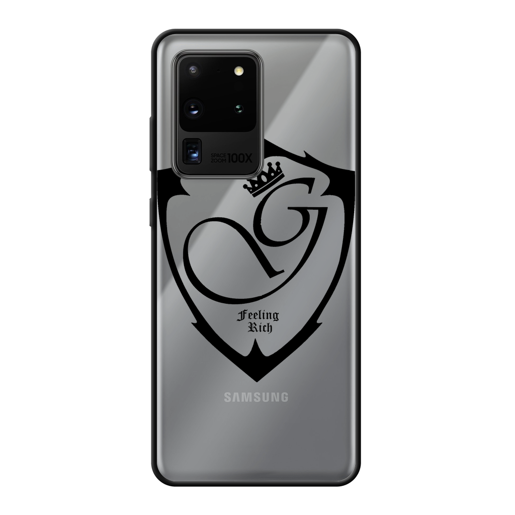 Feeling rich Back Printed Black Soft Phone Case