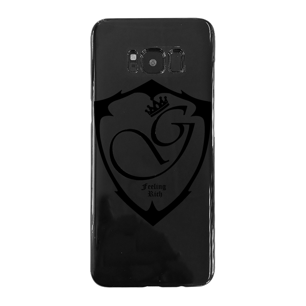 Feeling rich Back Printed Black Soft Phone Case