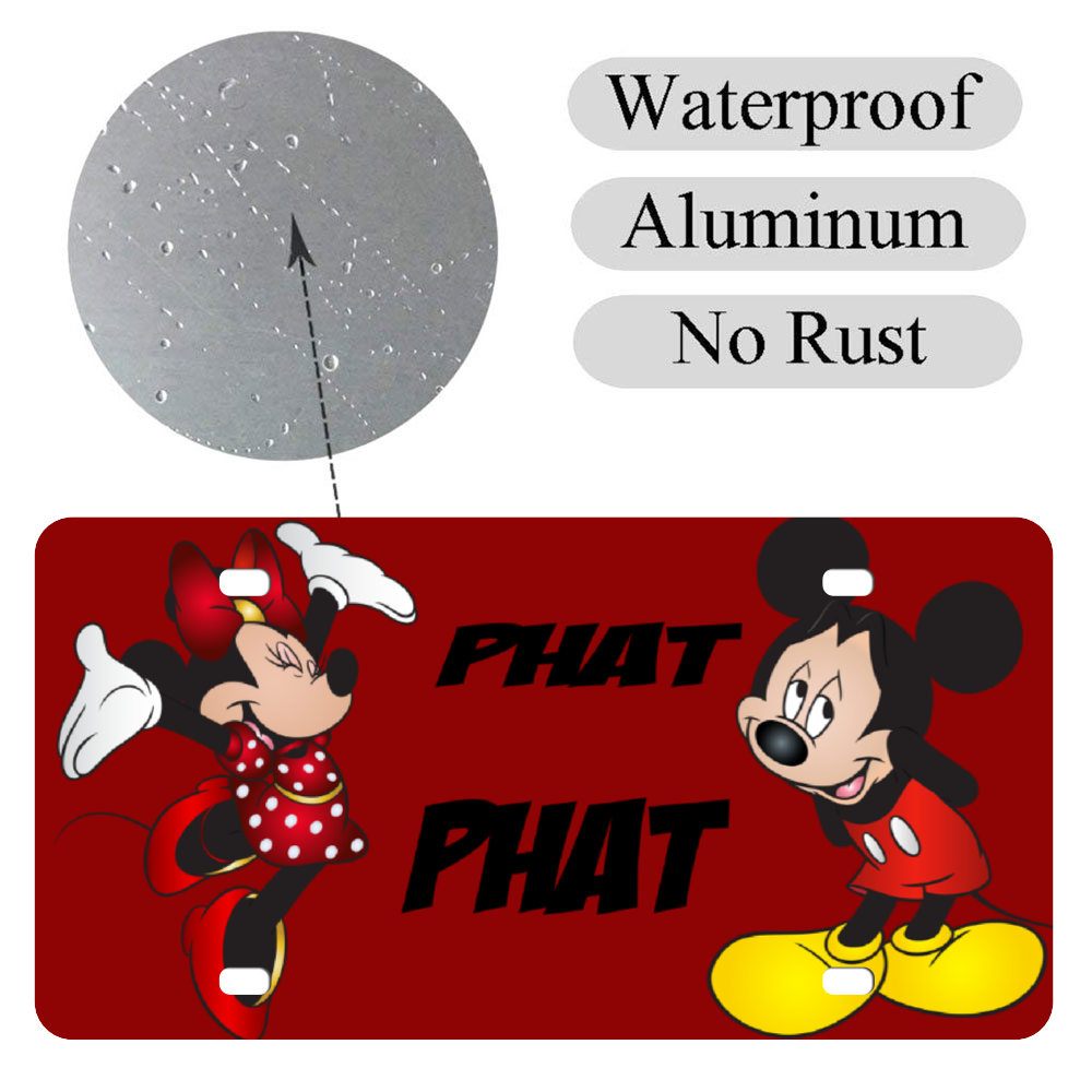 Micky Custom Aluminum Automotive License Plate 12" x 6"
