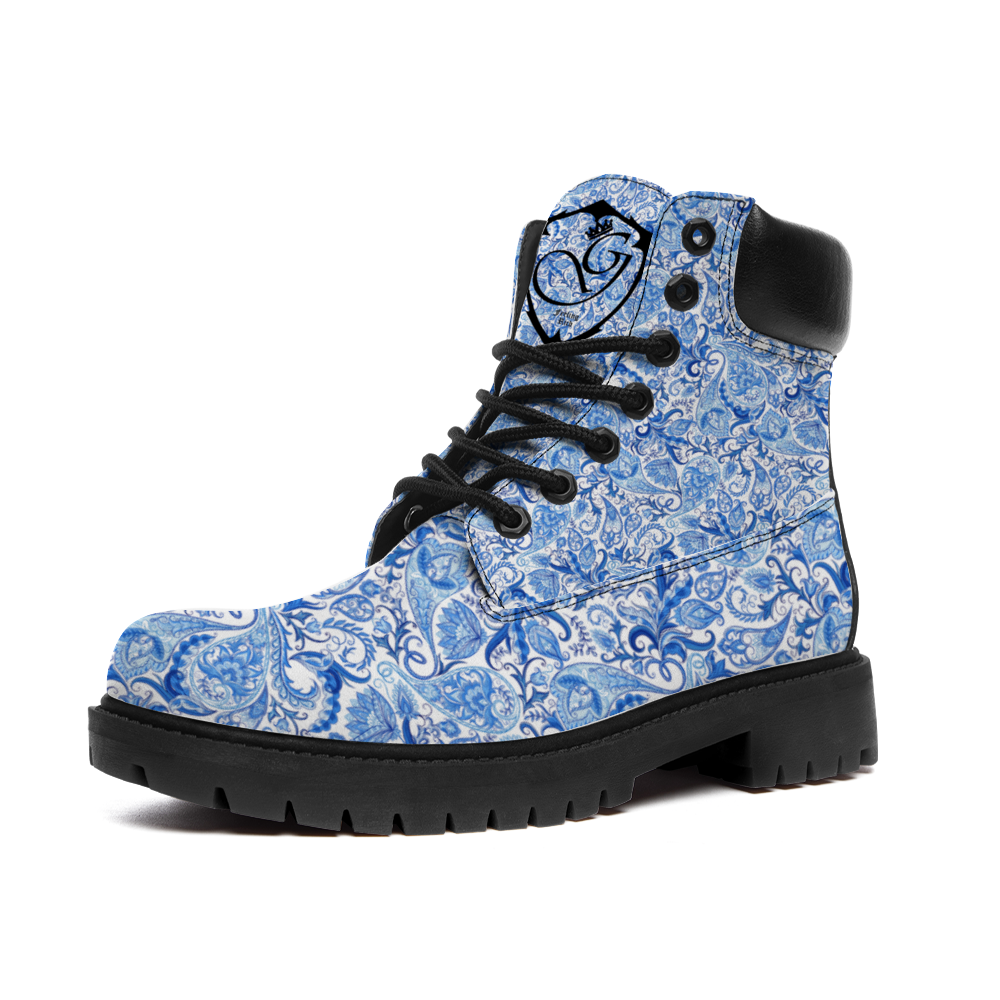 Gorgani Round Toe Boots Fashion Boots indian print