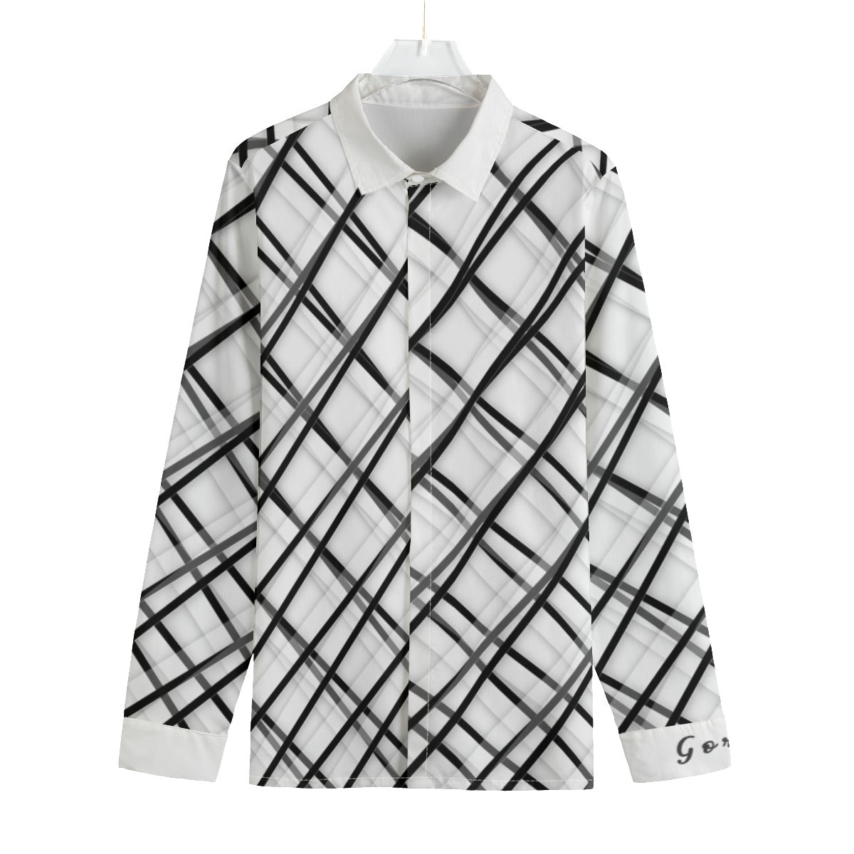 black and white button down gorgani