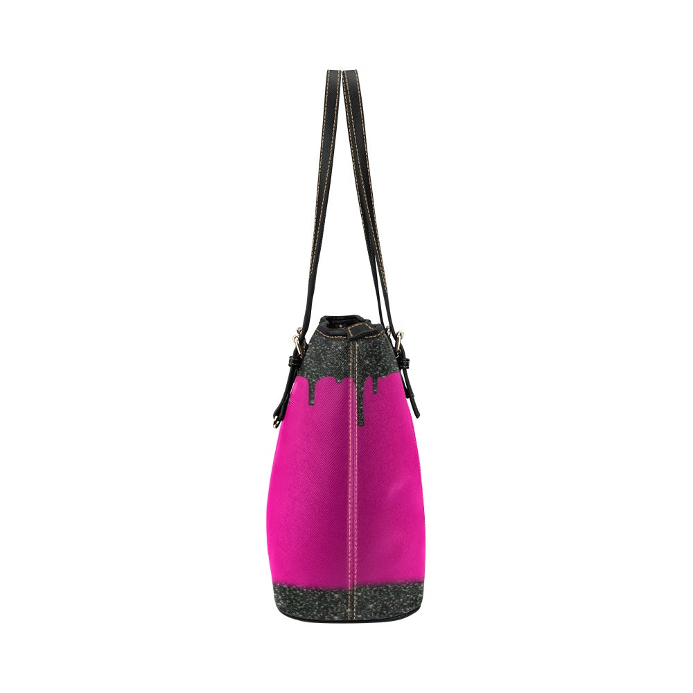 gorgani drip logo Leather Tote Bag (Model 1651) (Big)
