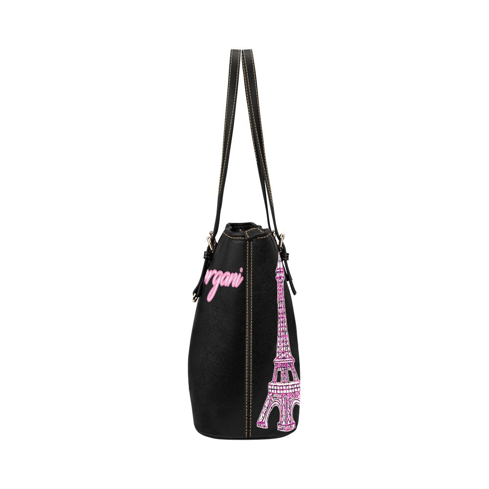 skull love Leather Tote Bag (Model 1651) (Big)