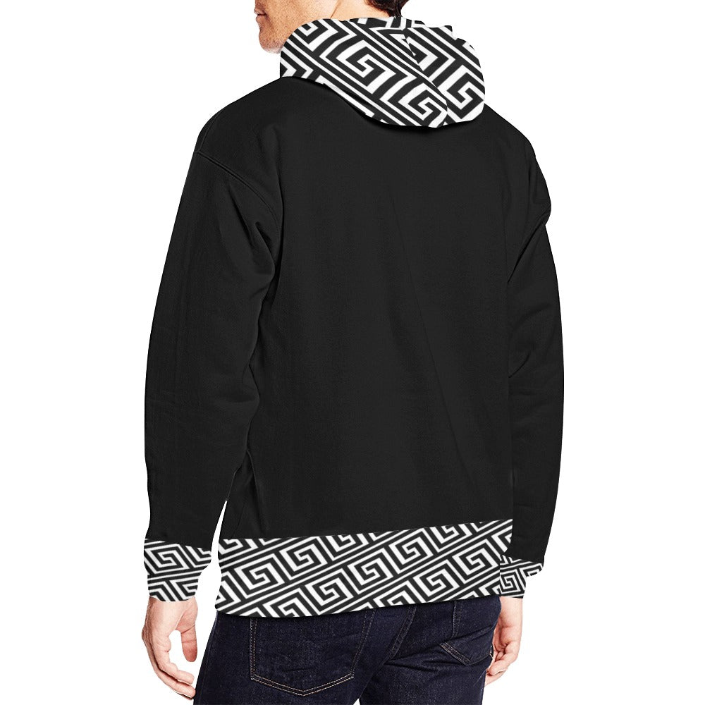 sheild logo white Men's All Over Print Hoodie (USA Size) (Model H13)