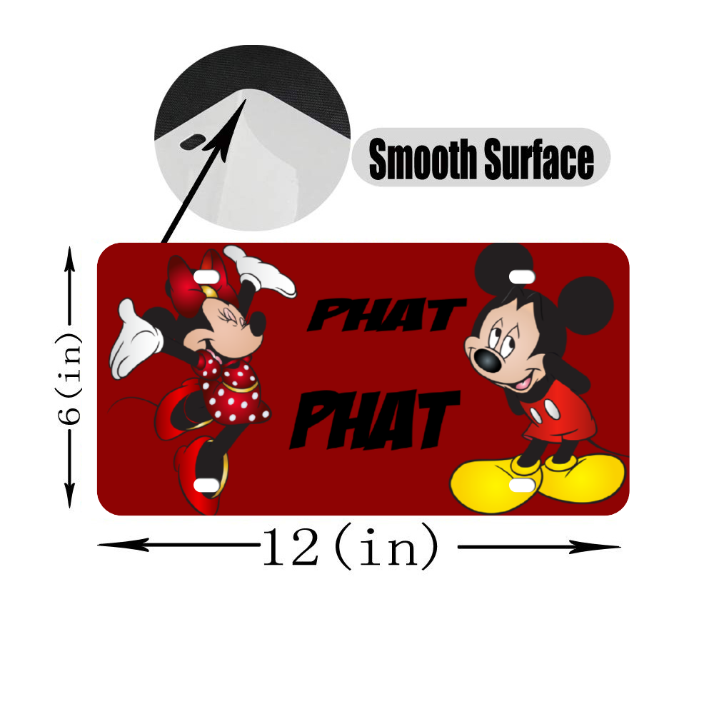 Micky Custom Aluminum Automotive License Plate 12" x 6"