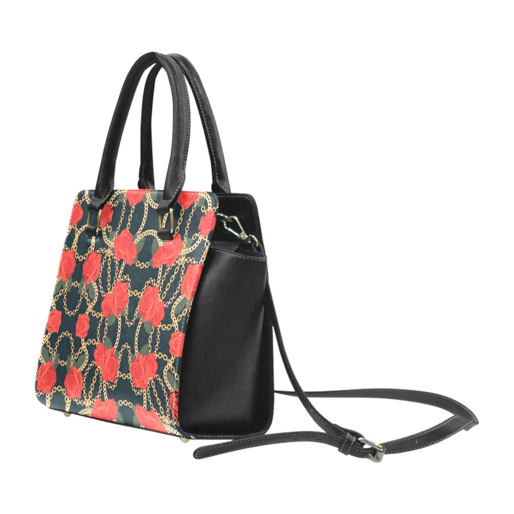 Rose n chain gorgani Rivet Shoulder Handbag (Model 1645)