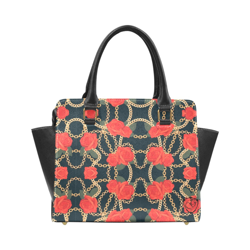 Rose n chain gorgani Rivet Shoulder Handbag (Model 1645)