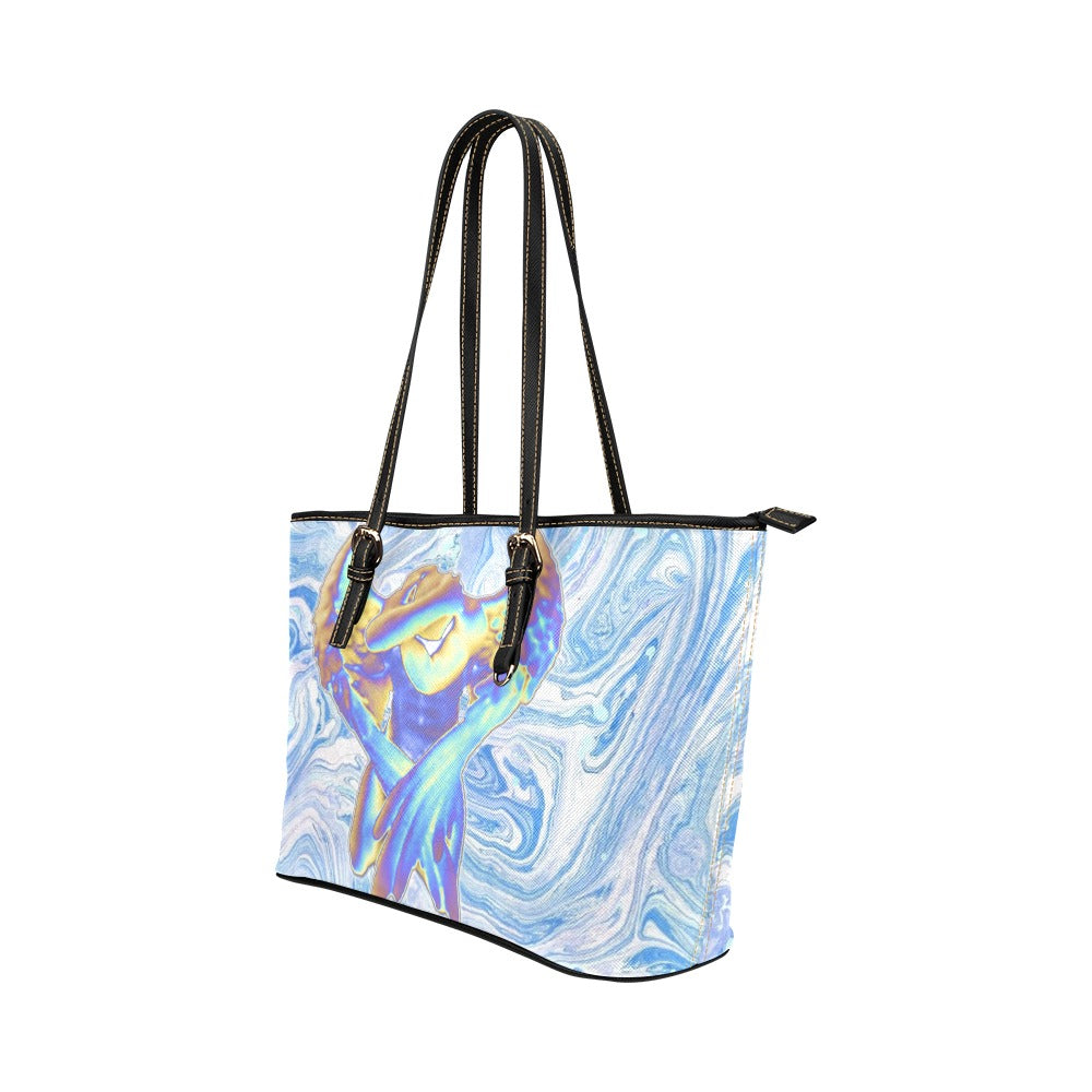 gorgani holo angel Leather Tote Bag (Model 1651) (Big)