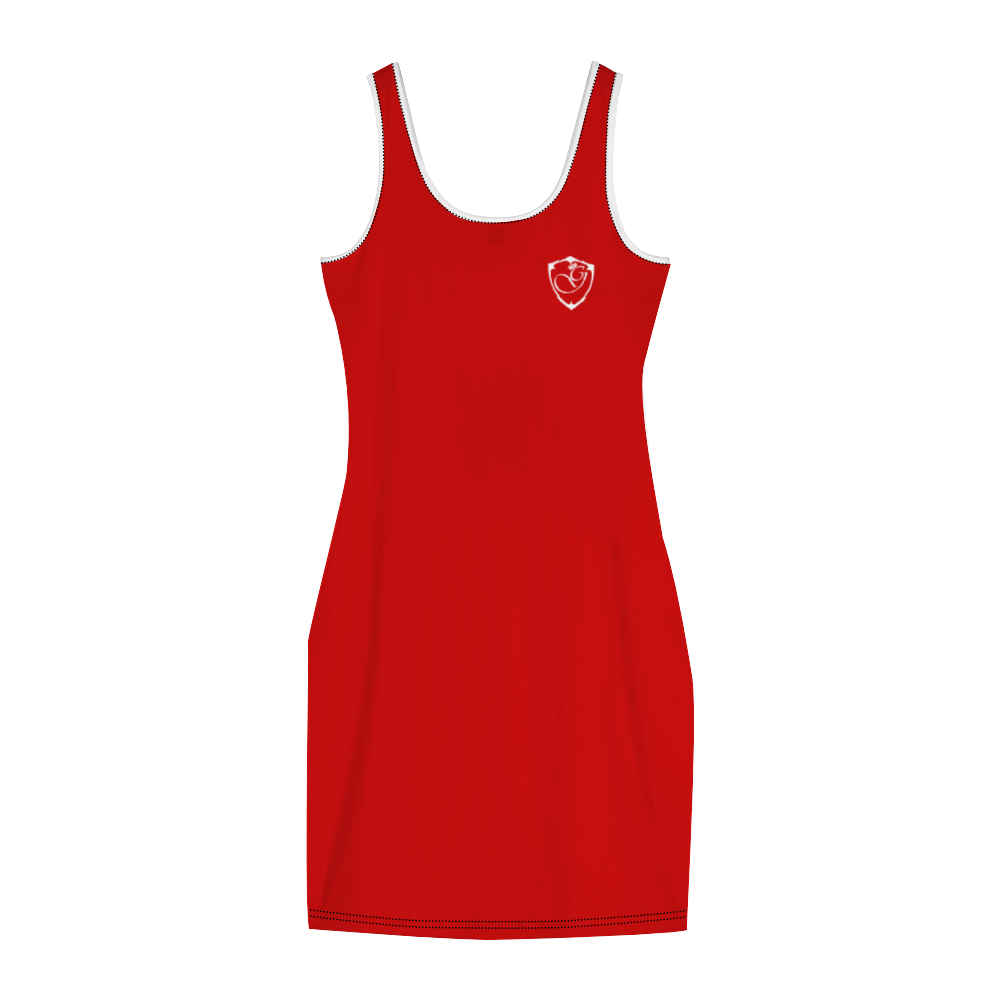 Gorgani red n white Women's Tank Dress Stylish Sleeveless Dress