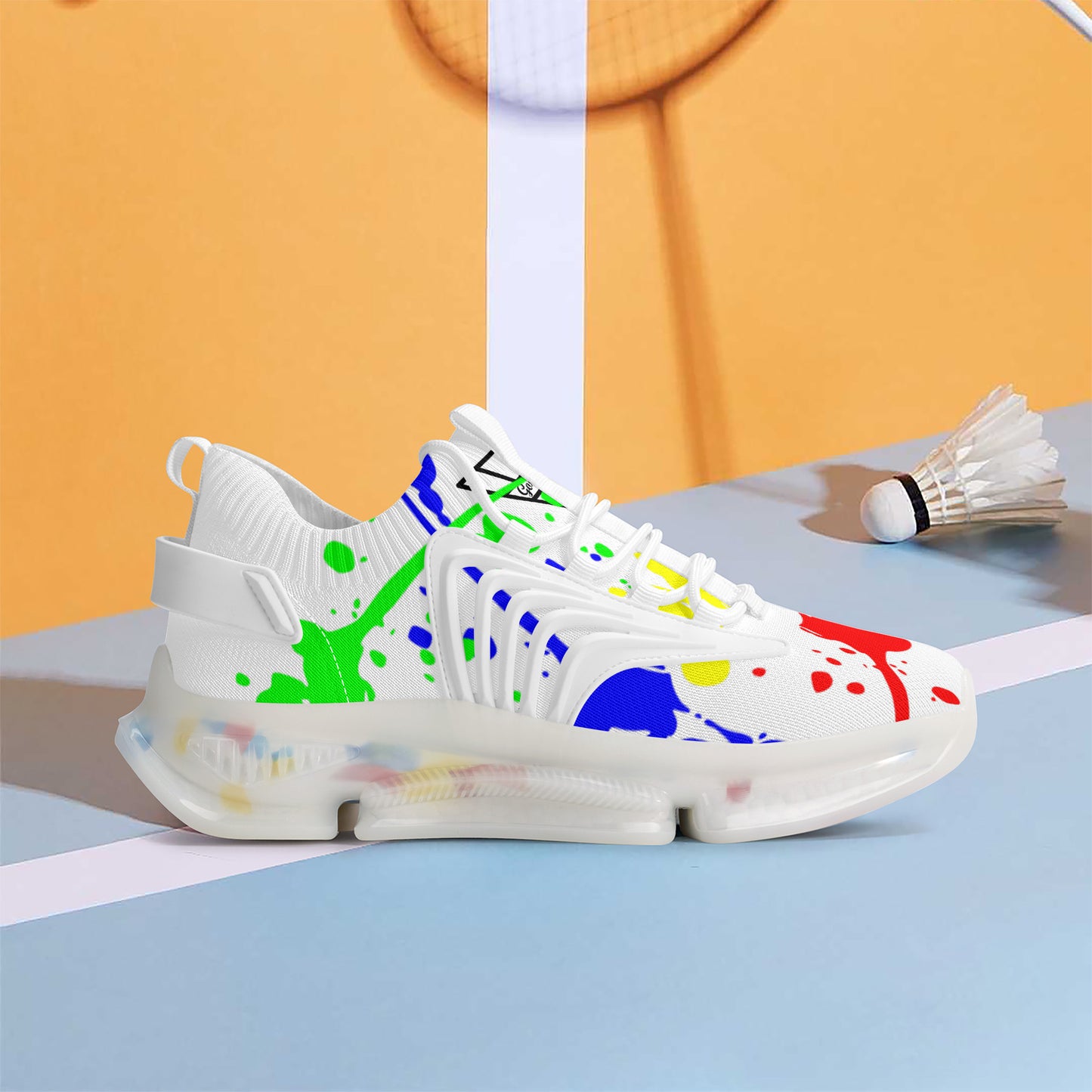 Gorgani SF_S35 Air Max React Sneakers - White an paint splash