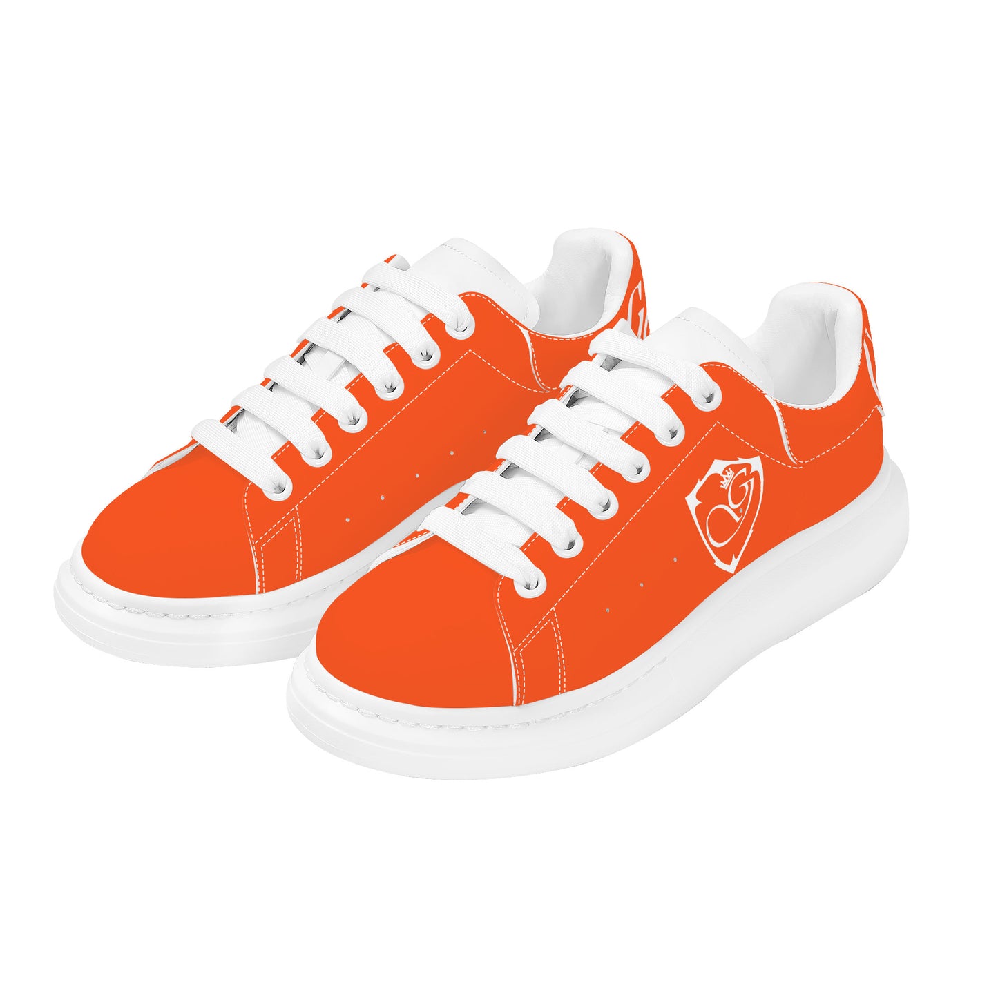 Gorgani D69 Heighten Low Top Shoes - White and orange