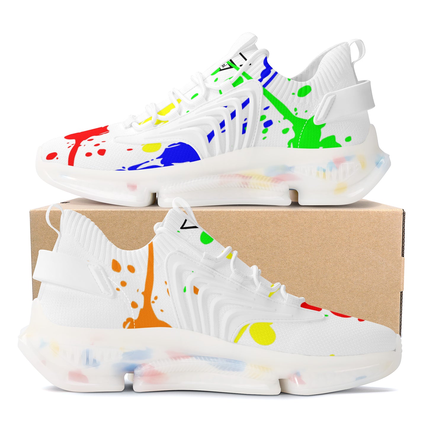 Gorgani SF_S35 Air Max React Sneakers - White an paint splash