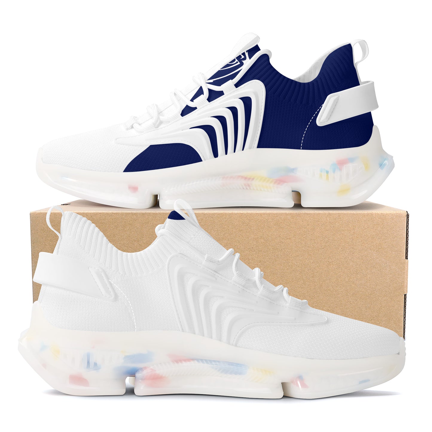 Gorgani SF_S35 Air Max React Sneakers - White and blue